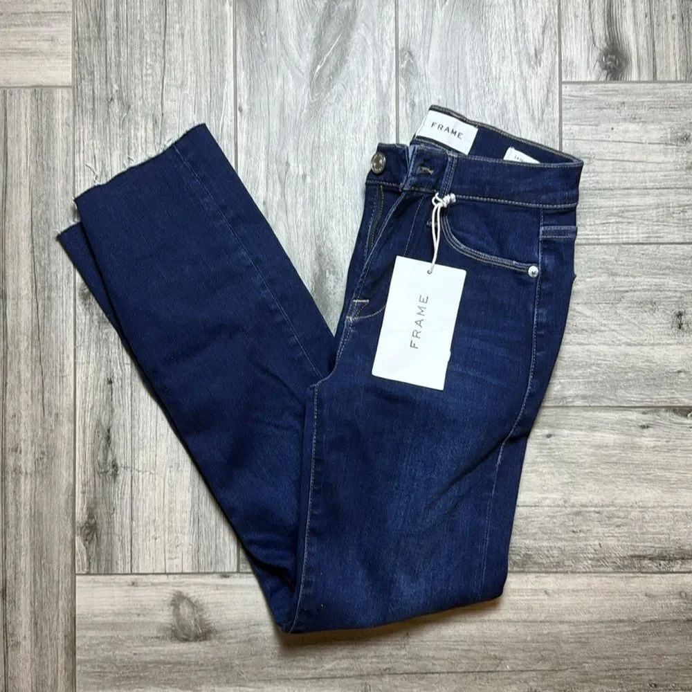 Le High Raw Hem Ankle Straight Leg Jeans